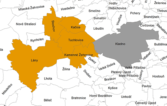 Mapa územní působnosti MAS Svatováclavsko